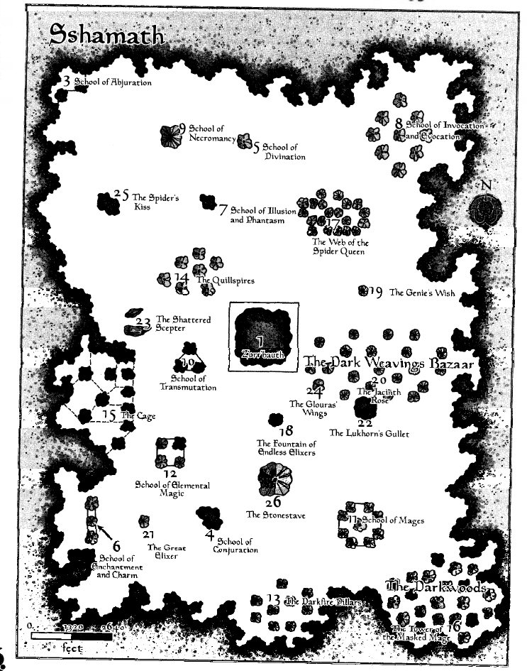 drow Mappa di Sshamath - Autore ignoto Pubblicazione incerta © dell'autore